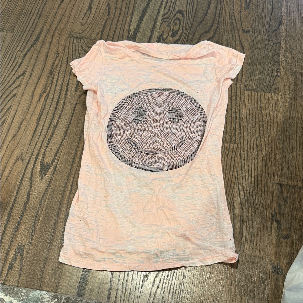 Peach Smiley Face Kids T-Shirt